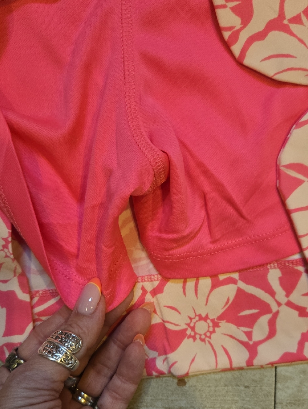 Island Collection Stella Parker Pink/White Tropical Print Skort - Picture 8 of 8